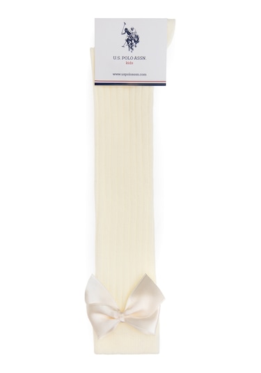 U.s. Polo Assn. Kız Çocuk Krem Çorap Dizaltı 50311332-vr071 Krem