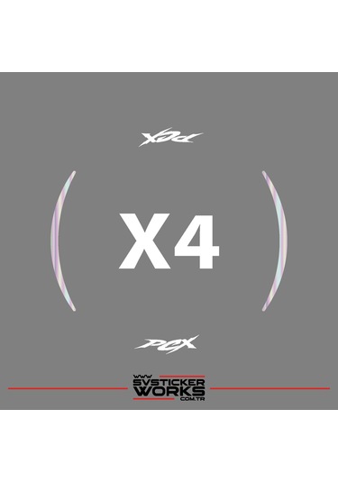 Honda Pcx Motosiklet Jant Şeridi Sticker Set Ay Modeli Hologram