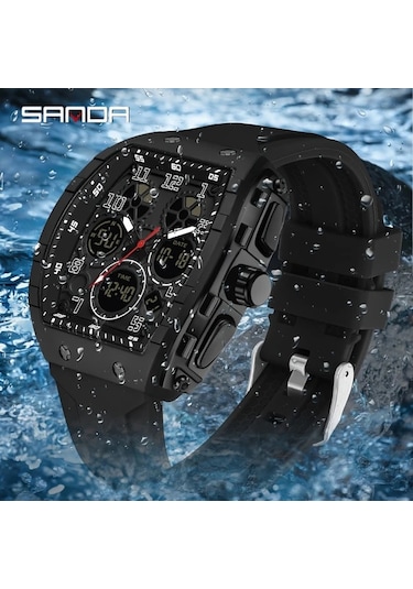 Oldfriend Sanda Erkek Spor Digital Saat 50m Suya Dayanıklı Kronometre Alarm Beyaz Diğer