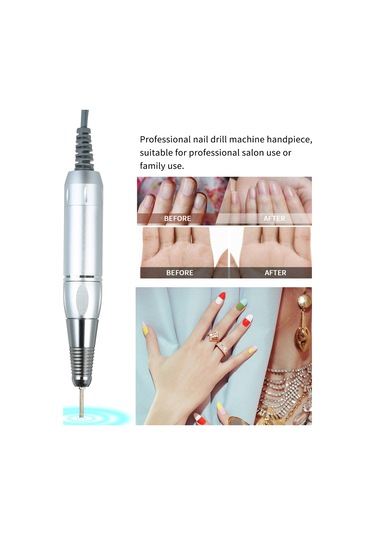 Geeroyoo Yüksek Hızda Tırnak Bakım Kalemi - 30000 Rpm, Düşük Titreşimli, Sessiz, Gümüş Renk