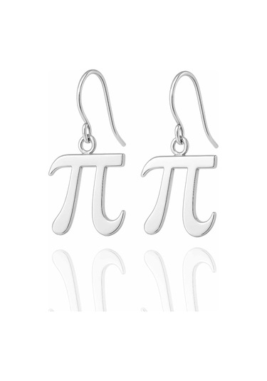 Matematik Severlere Özel Pi Sayısı Sembolü Gümüş Küpe