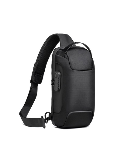 Weixier 9530 Erkek Usb Şarj Portu Saklama Göğüs Çantası Siyah Siyah