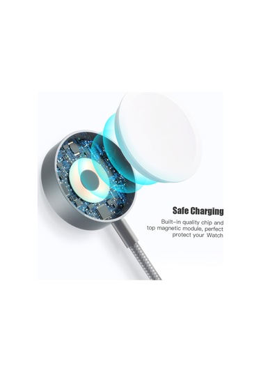 Reedark Naylon Örgülü Manyetik Şarj Kablosu 0.3m İos Cihazlar Ve Saat Aksesuarı