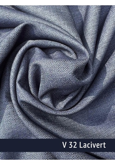 Donatti Lacivert Düz Keten Fon Perde 1/3 Pile Tek Kanat Lacivert