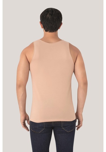 Erkek Ten Rengi Görünmez Atlet 2'li Dikişsiz %100 Pamuklu Hayalet Atlet Ten