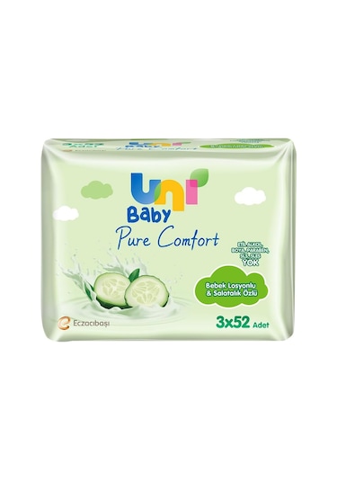 Bebek Losyonlu ve Salatalık Özlü 3x52, Islak Mendil