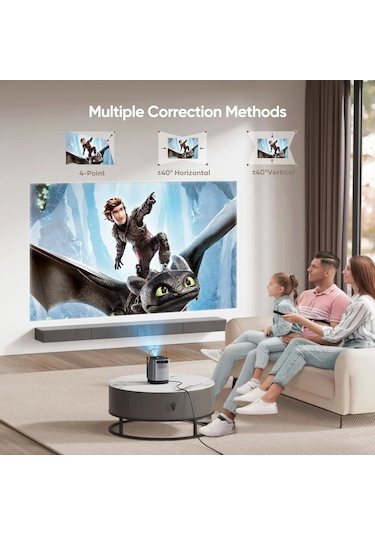 Toptro Tr23 Mini Projektör 1080p, 15000 Lümen, 4d/4p Keystone Ve Zoom Desteği