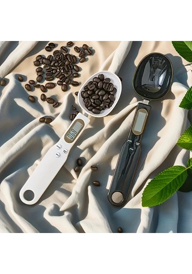 Oldfriend Accumeasure Digital Mutfak Terazisi Kaşık Beyaz Lcd Ekran 0 1g 500g Hassas Pil Beyaz