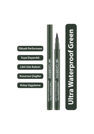 Gabrini Liquid Eyeliner Pen Green