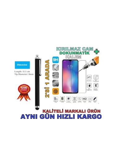 Huwaei G8 9H Temperli Kırılmaz Cam + Dokunmatik Kalem Siyah (496632397)