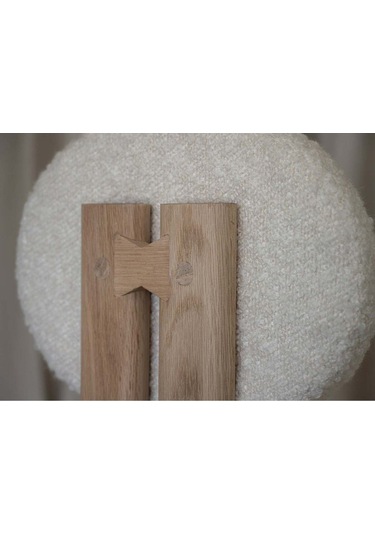 Coco Iskandinav Still Beyaz Teddy Kumaş Natural Ahşap Bohem Sandalye