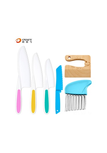 Mufunye Çocuklar İçin 6 Parçalı Plastik Meyve Bıçak Seti - Güvenli Ve Eğitici Kesme Oyunları Siyah & Beyaz Beyaz - Siyah