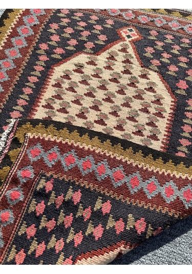 El Dokuma Mut Kilimi 63x84 Küçük Ölçü Yün Cicim Kilimi
