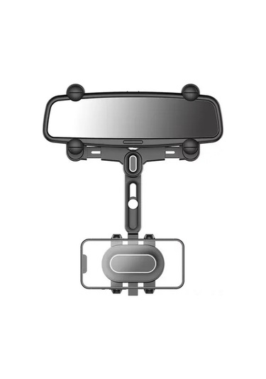 Teltree Araç Geribakış Aynası Telefon Tutucu: 360 Döner, 4-7 İnç Uyumlu, Sabit Tutma Mekanizması İle Sıcak Dayanıklı Abs+nano Pu Malzeme Siyah