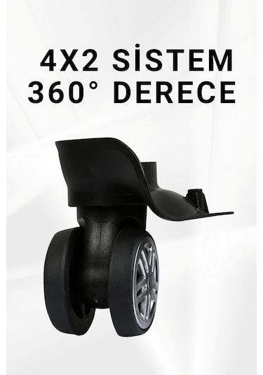 Gedox Valiz Tekerleği Çift Teker 01 4 Adet Siyah