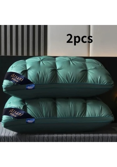 Trendooze 2 Adet Kadife Pembe Ekmek Yastığı Seti Orta Destekli Yetişkin Otel Yastıkları Diğer