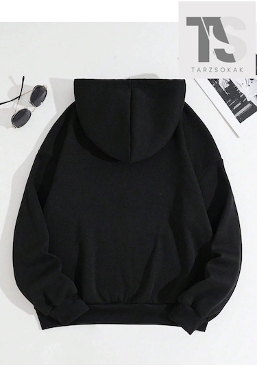 Adrift Kalp Ağ Minimal Örümcek Sweatshirt Fermuarlı Hırka Siyah