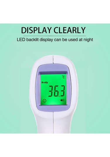 Qingmipy "mor Ir Alın Termometresi - Hassas Sıcaklık Ölçümü, 3 Renk Ekran, 0.2 Doğruluk"