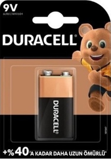 Duracell 9 Volt Pil   Tekli Pk
