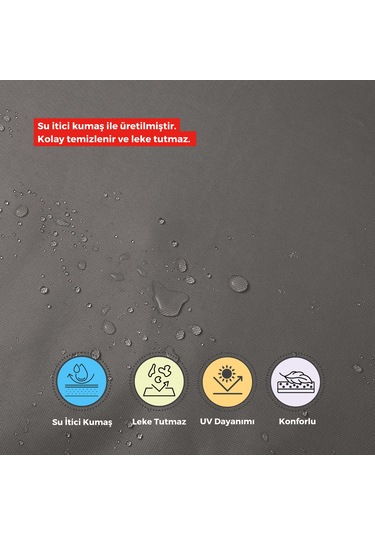 Xpermate 2'li Sandalye Minderi Su İtici Kumaş 40 x 40 CM Antrasit
