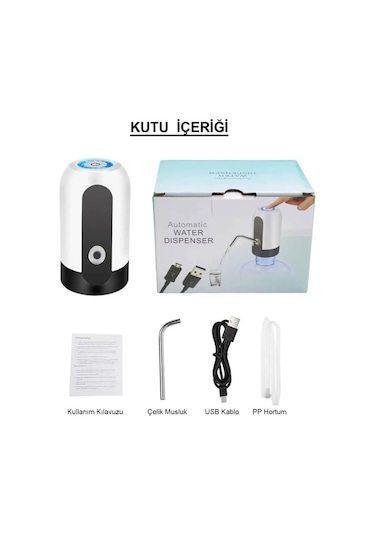 Kapris Usb Sarjlı Otomatik Damacana Su Pompası 9041 Siyah