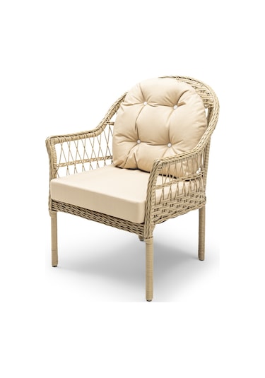 Zen Çay Seti Bahçe Ve Balkon Mobilyası Takımı 1+1+1+1+masa Krem