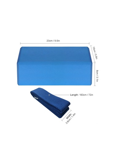 Ranyeek Pembe Eva Yoga Blok Ve Pamuklu Gerdirme Kayışı Seti - Denge, Konum Doğrulama Ve Esneklik İçin Pilates Ve Yoga Egzersizleri Çok Renkli