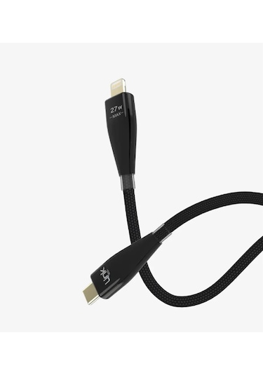K693 Safe 27w Pd Örgülü Type-c'den Lightning'e Şarj Kablosu 1.2m Siyah