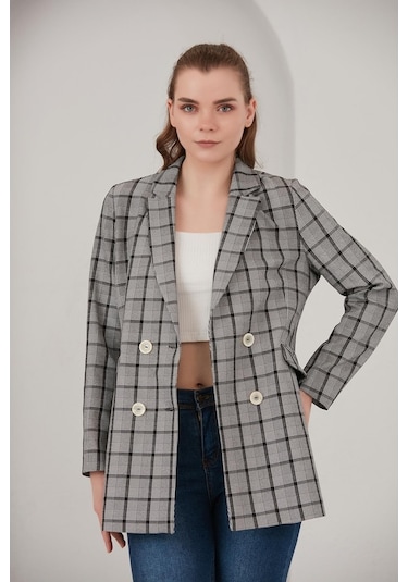 Alexander Gardi Alexandergardı Ekoseli Blazer Ceket (B22-20401)