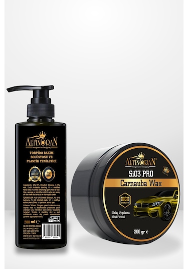 Altınoran Komple Araç Koruma Seti Sio3 Pro Seramik Wax 200gr + Torpido Ve Plastik Yenileyici 200ml