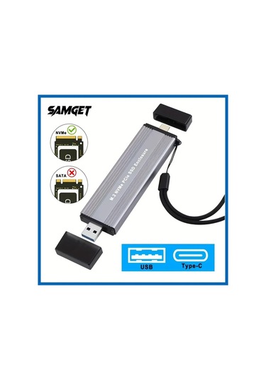 Boatshop1 2tb Nvme M2 Ssd Kılıfı Usb 31 Type C Alüminyum Kabuk Pcıe Ssd Kutusu Nvme Sata Ngff Uyumlu