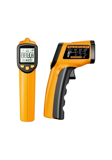 Yifomall Aneng Th109 El Tipi Kızılötesi Termometre - Dokunmadan Sıcaklık Ölçer, Lcd Ekranlı, Lazer Konumlandırma, Sarı Pil İçermez