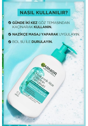 Garnier Hyaluronik Aloe Nemlendiren ve Yatıştıran Temizleyici 250 ML
