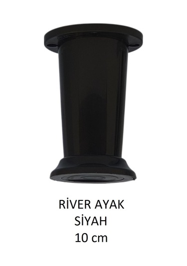 River Ayak, Plastik Mobilya Ayağı, 10 Cm, Vidalar Dahil, Siyah Siyah