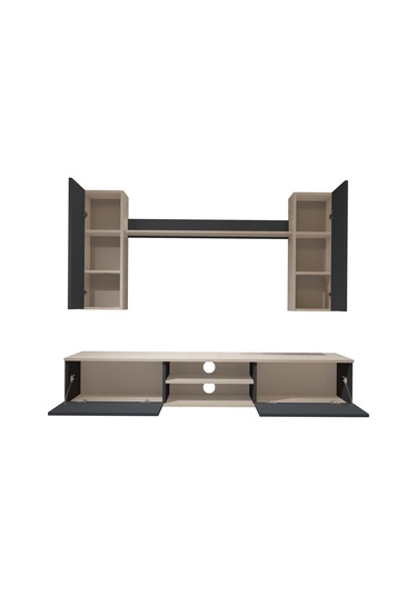 Decoraktiv Eko 7 Mdf Dvd Tv Ünitesi Tv Sehpası Beyaz - Antrasit