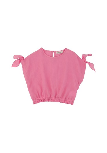 Kollar Kurdeleli Bluz Pembe