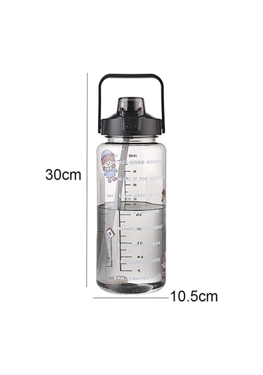 Gybl4503 2000ml Samanlı Büyük Kapasiteli Açık Hava Sporları Su Şişesi, Özellik: Yeşil+çıkartmalar Diğer