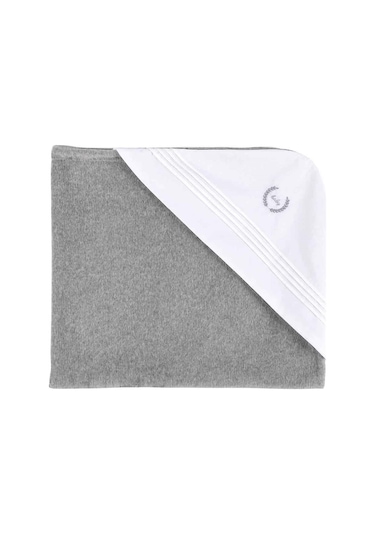 Idil Baby Battaniye Nakışlı Kadife Ekose-9878 Gri