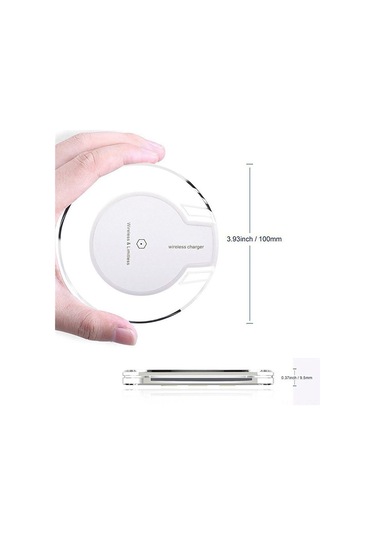 Dofolink Beyaz Kireç Desenli 5w Hızlı Şarj Qi Uyumlu Kablosuz Telefon Şarj Aleti Maks. 10mm Mesafe, %75 Verimlilik