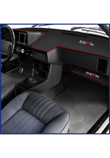 Tofaş Şahin Doğan Kartal Düşük Alçak Torpido Koruma Halısı & Alt Sehpa Halısı Nakışlı Tasarım Siyah