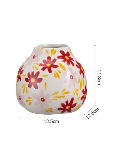 Karaca Home Spring Çiçek Desenli Vazo Kırmızı 300.23.01.0370