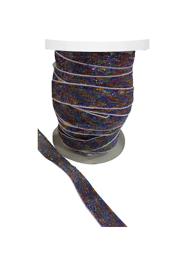 Kadife Kurdele Simli 1,5 Cm Karışık Renk 1 Metre