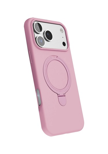 Özel Apple I Phone 17 Pro Regal Magsafe Standlı Kapak - Açık Pembe Fırsat