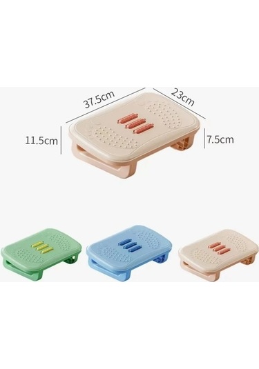 Wondernest Tabure Silindirleri Şerit Masaj Lichen Kaydırmaz Ergonomik Beyaz Ayak Beyaz