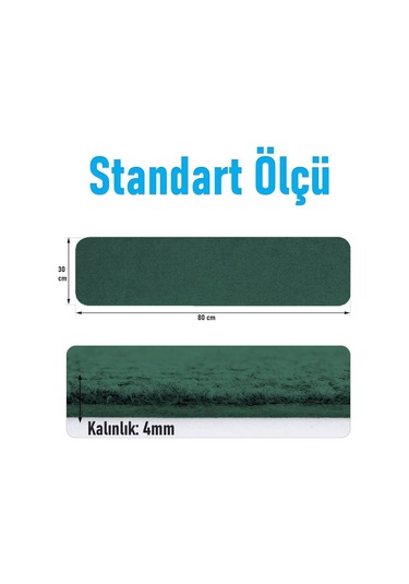 Halifleks Yapışkan Tabanlı Merdiven Basamak Paspası Rip Halı Kaymaz Tabanlı - Yeşil Null