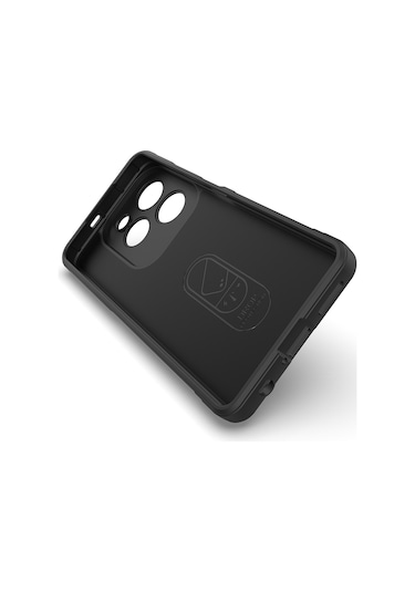 İnfinix Hot 40 Pro Kılıf Esnek Tpu Oyuklu Arka Yüzey Tasarımlı Hptk Etnik Silikon Kapak - Siyah Siyah