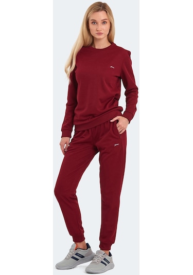 Slazenger OLINDA Kadın Cepli Bordo Eşofman Takımı