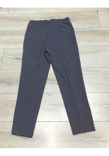 Scuba Yanlardan Cepli Önü Dikişli Paçası Çakmalı Beli Lastikli Büyük Beden Pantolon Gri