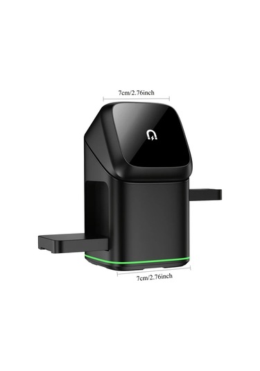 Topshop1 Siyah Manyetik Kablosuz Sarj Standi Otomatik Donebilen Hizli Sarj Istasyonu  Watch 10 9 8 7 6 5 Se Ultra İcin