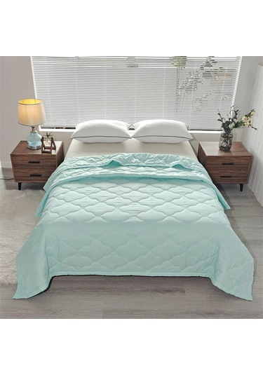 Nane Yeşili Yazlık Yorgan, Hafif, Yumuşak Ve Cilt Dostu Düz Yeşil